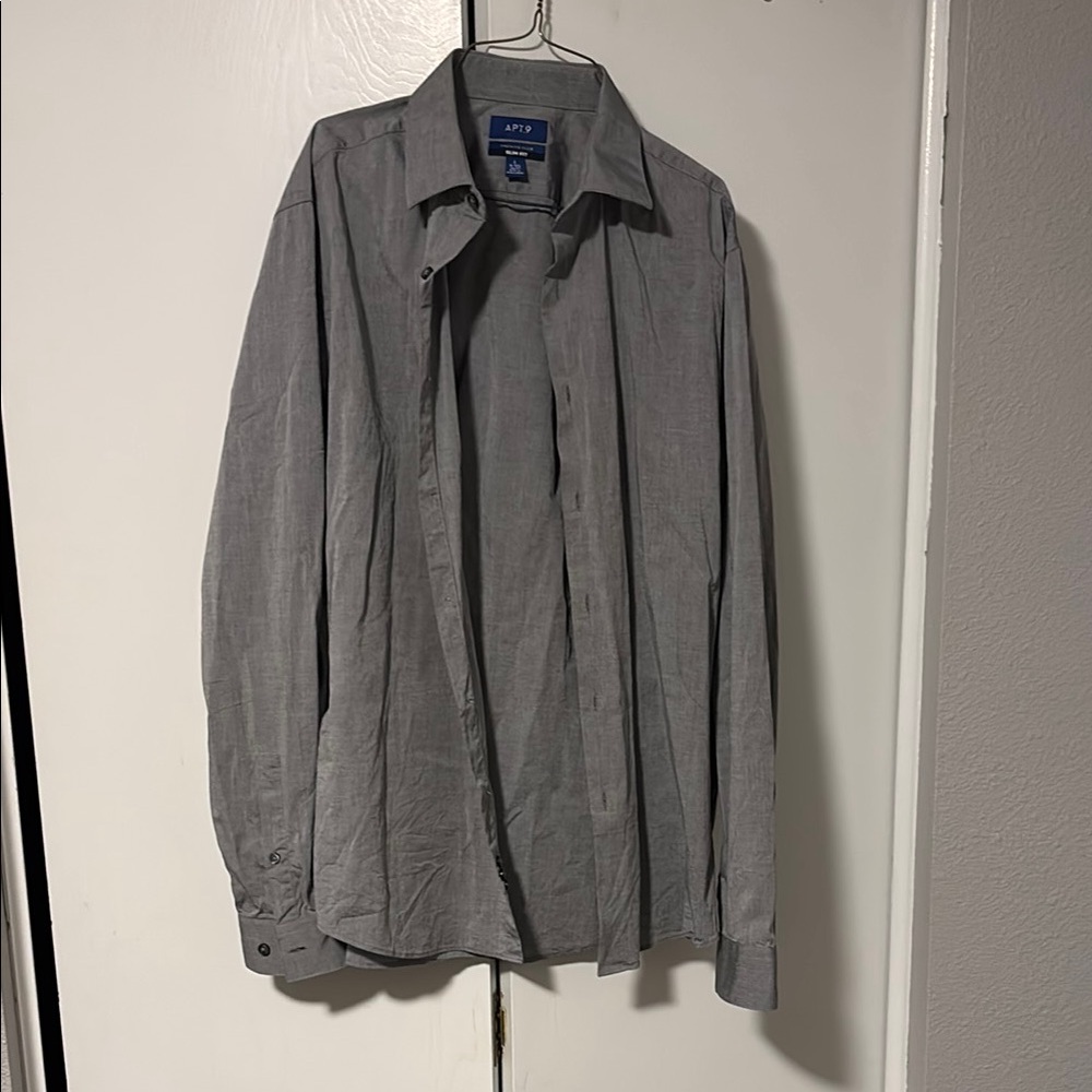 Apt. 9 Gray Casual Button Down Shirt